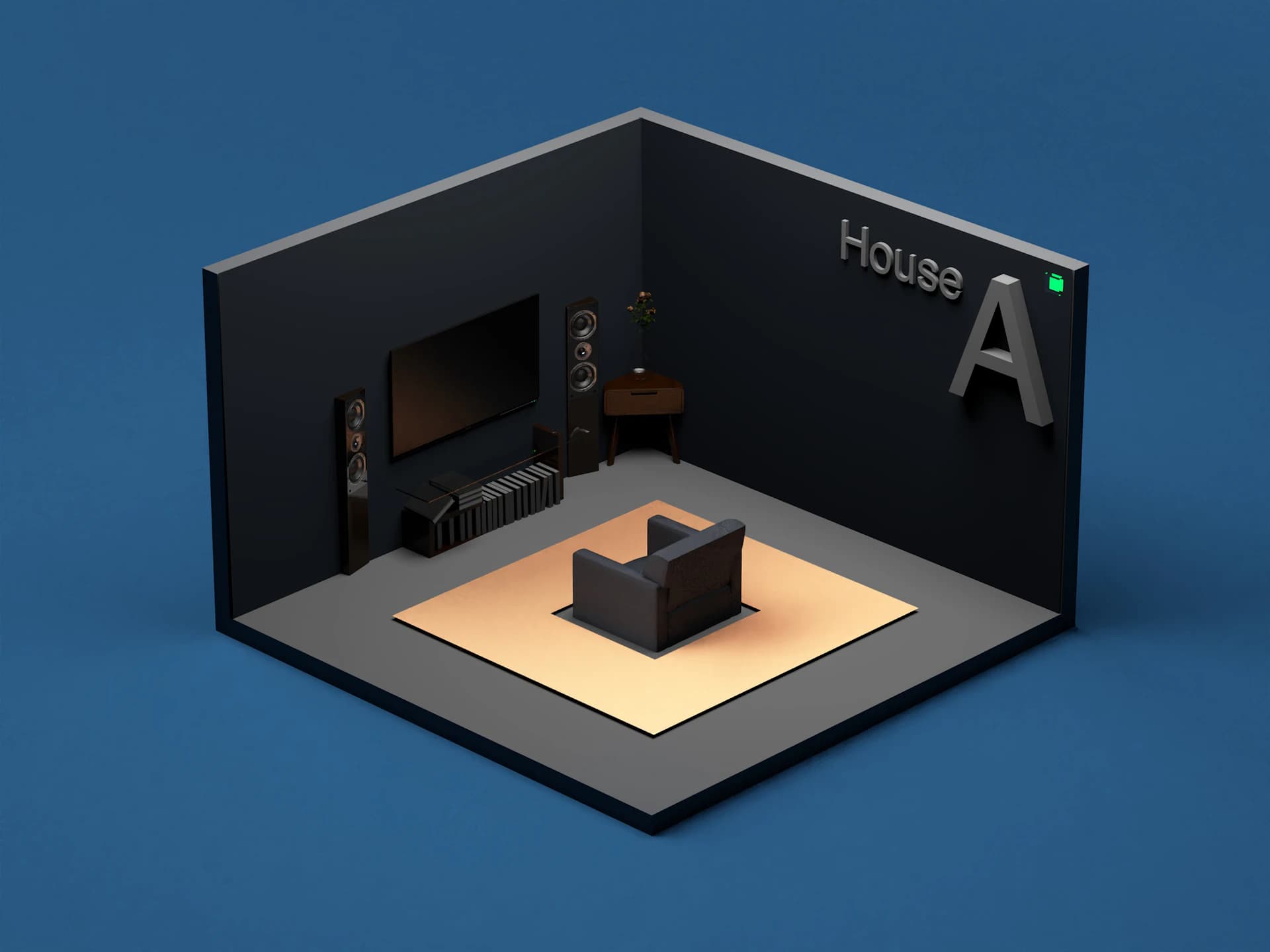 Home theater design sketch