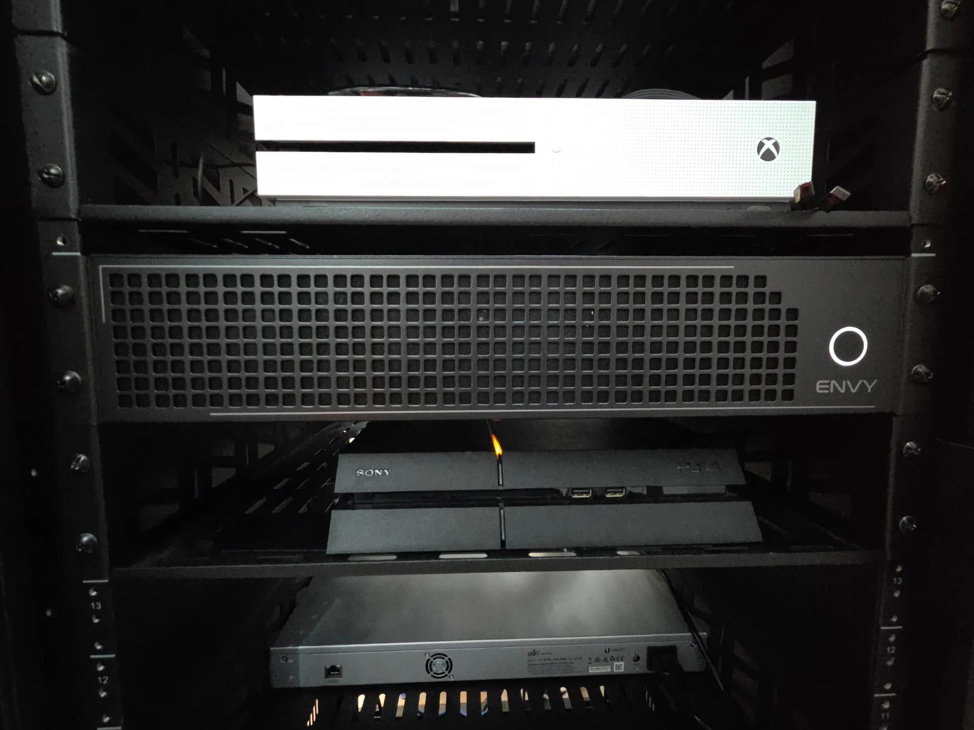 madVR Envy Core MK2 video processor integrated into the client's equipment rack
