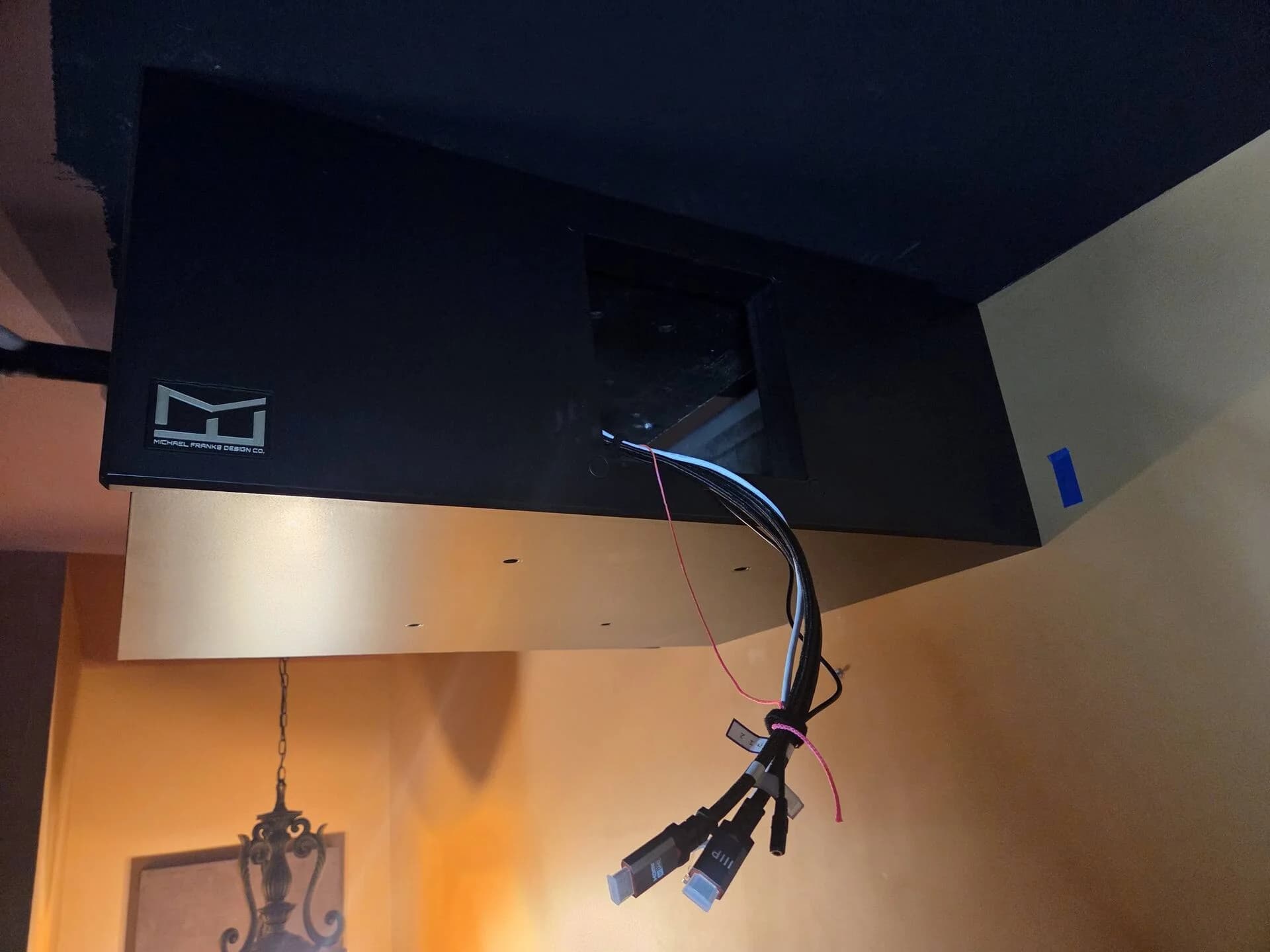 Underside of the box, with cables dressed
