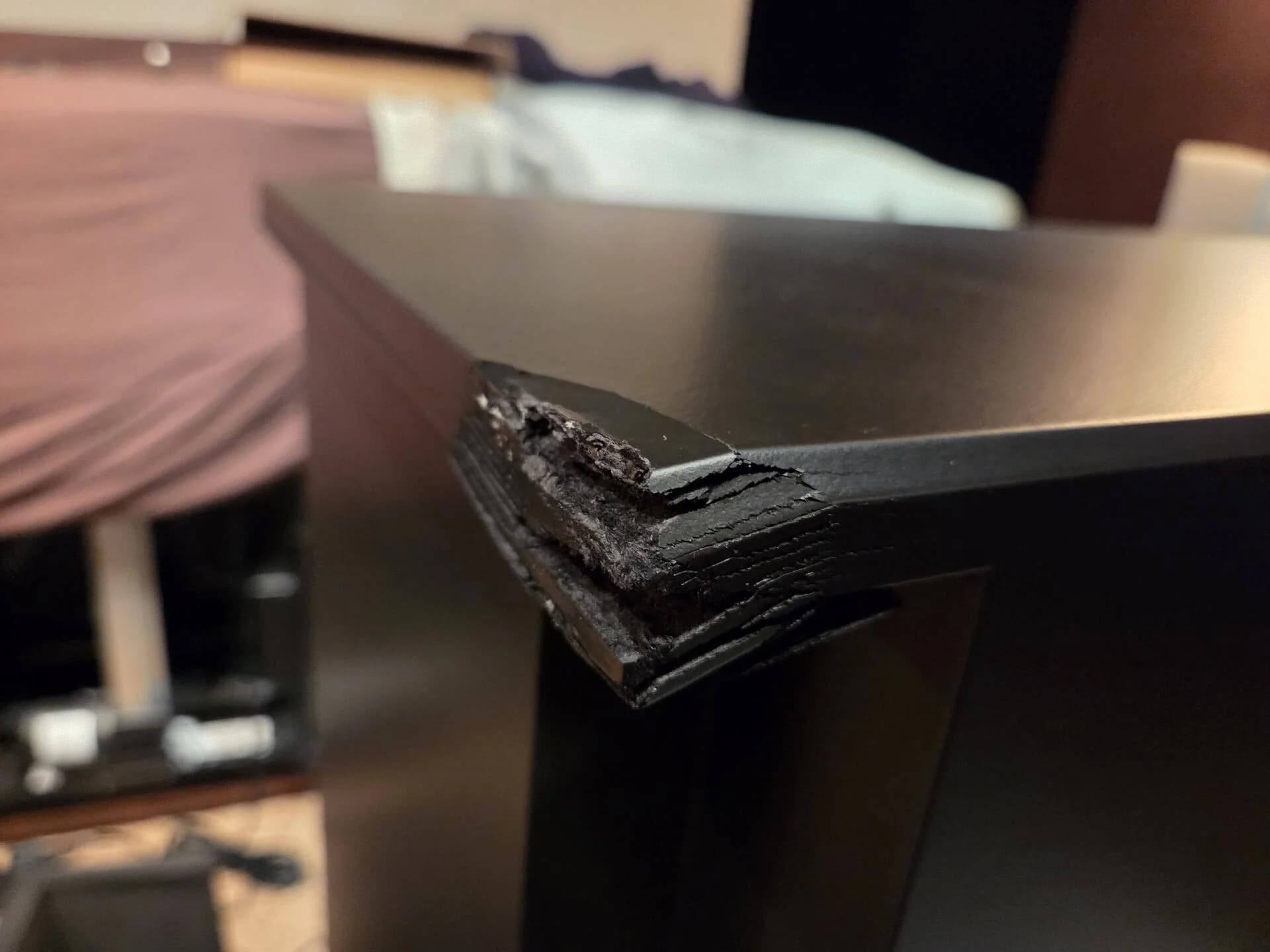 Shipping damage to a corner