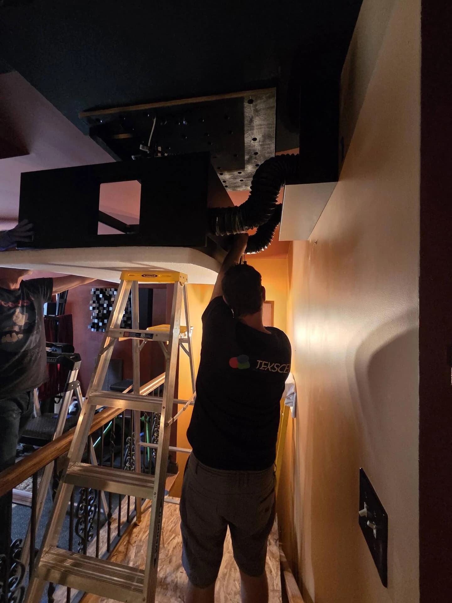 Lifting the box into place
